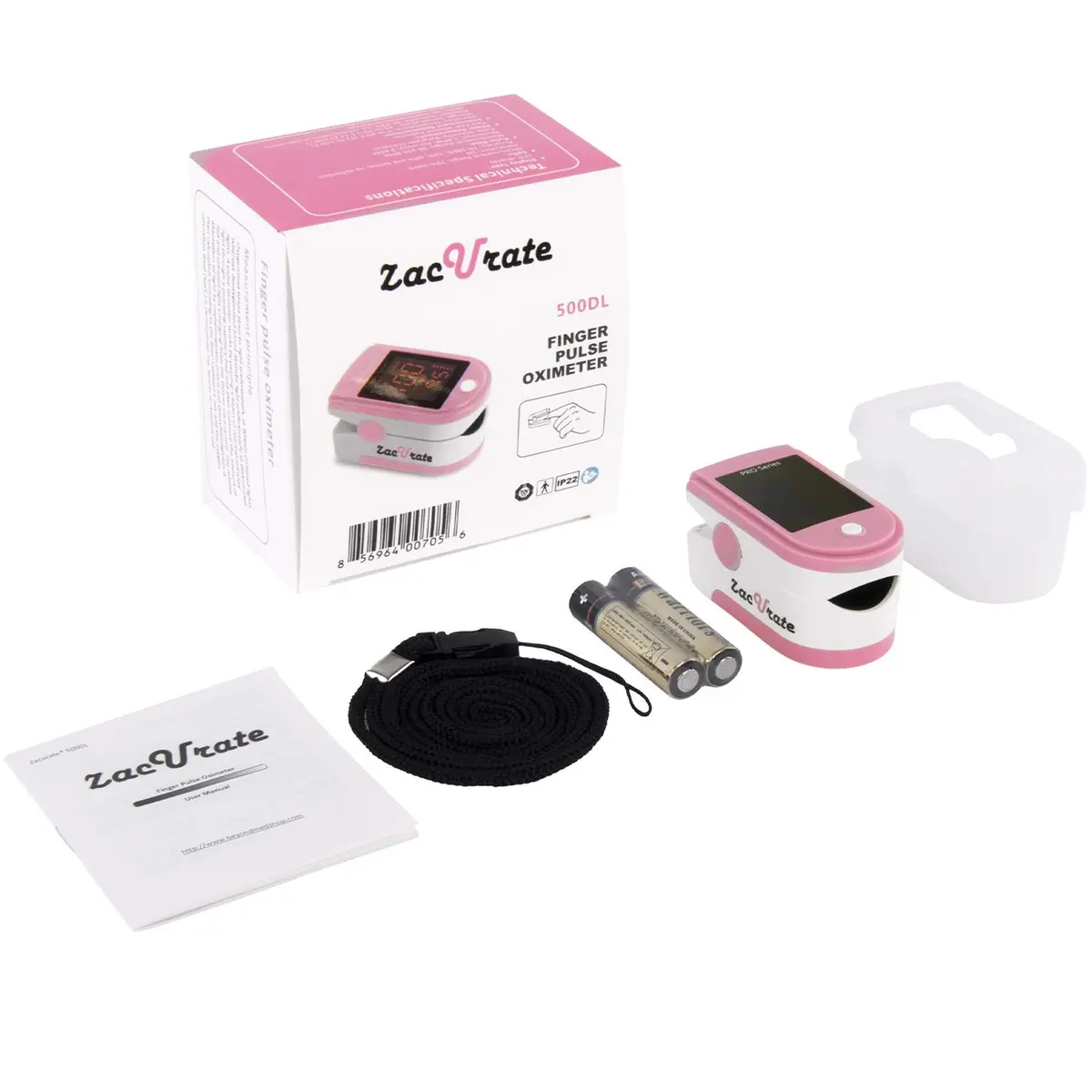 Zacurate Blood Oxygen Monitor Blushing Pink | Accurate SpO2 & Pulse Rate for Sports & Travel - view 6