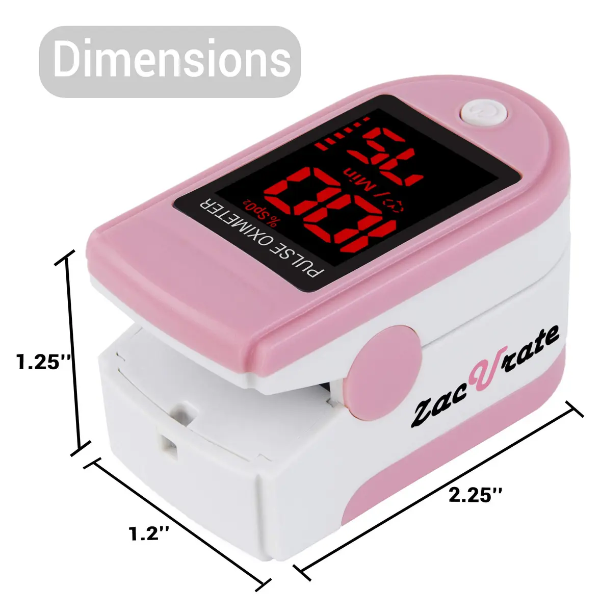 Zacurate Blood Oxygen Monitor Blushing Pink | Accurate SpO2 & Pulse Rate for Sports & Travel - view 4