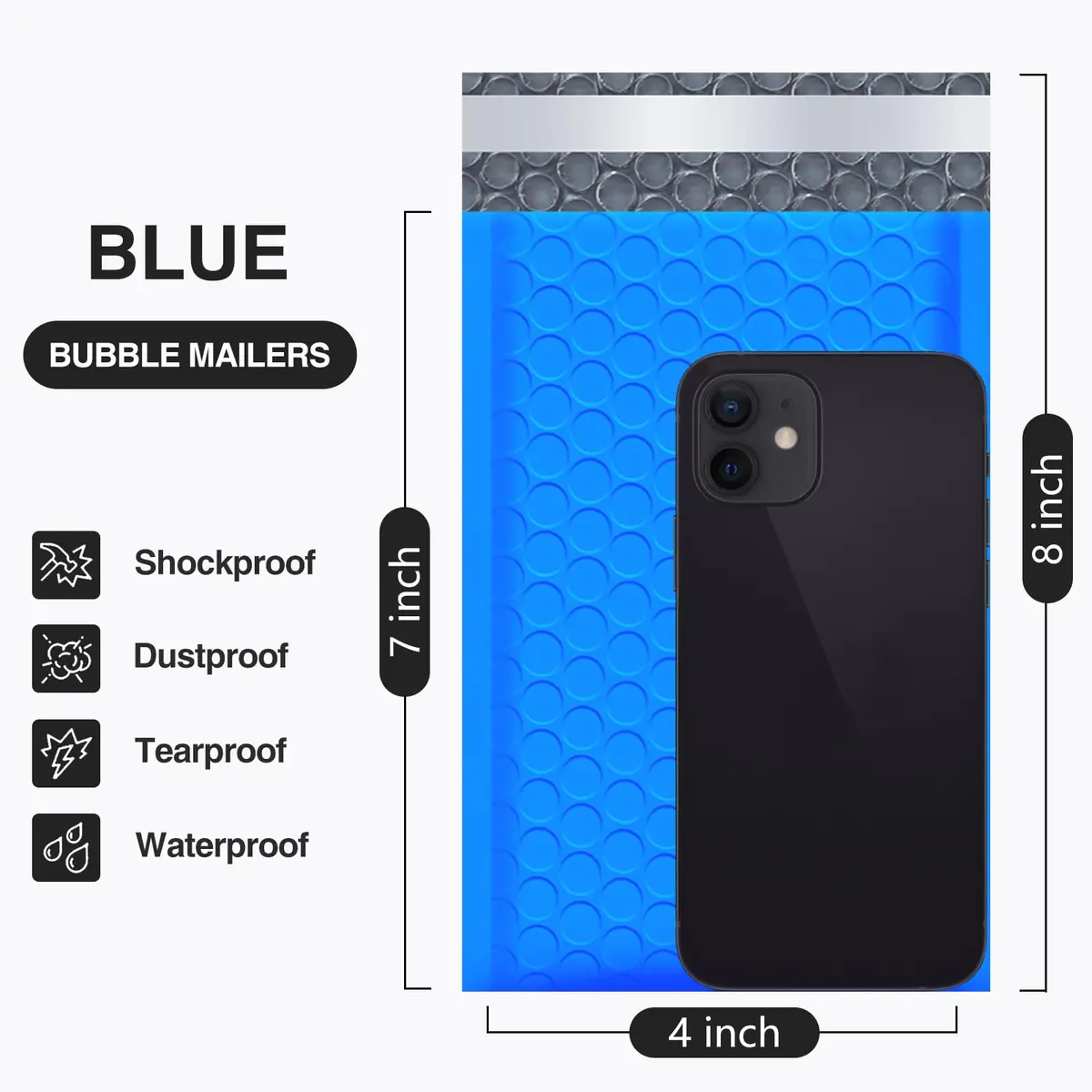 UCGOU Bubble Mailers 4x8" Blue 50 Pack | Padded Envelopes for Shipping & Protection - view 2