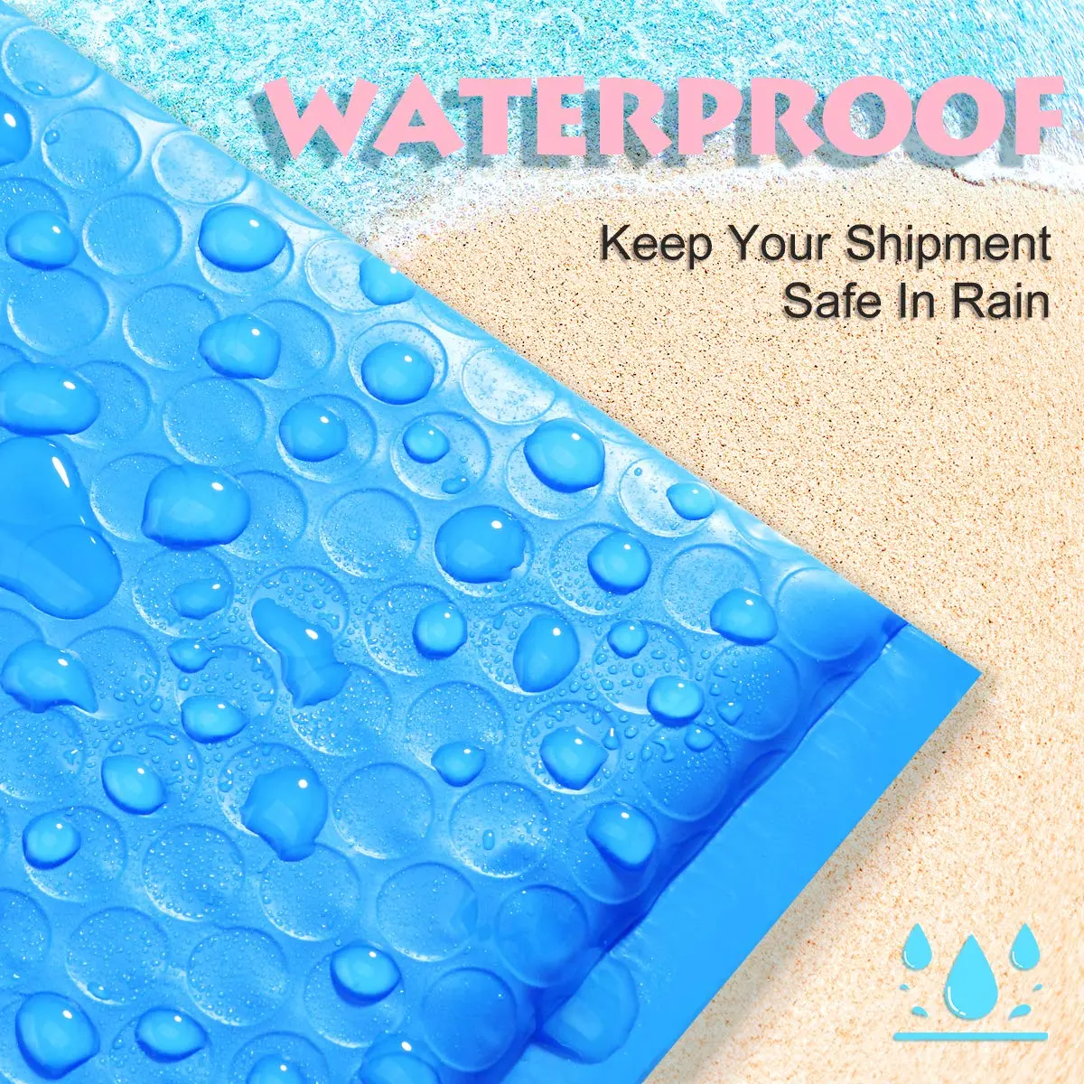 UCGOU Bubble Mailers 4x8" Blue 50 Pack | Padded Envelopes for Shipping & Protection - view 3