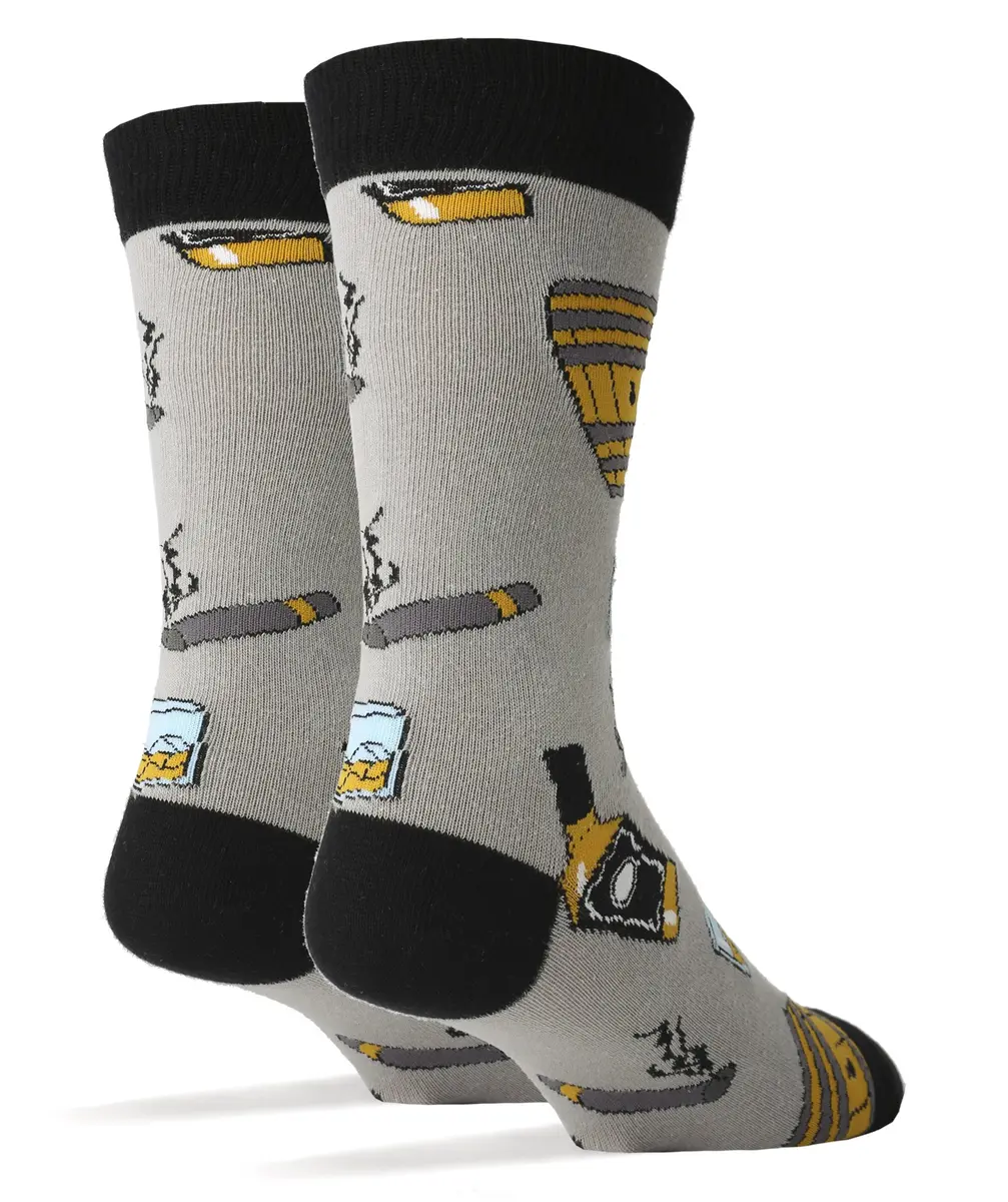 ooohyeah Men's Novelty Funny Drinking Crew Socks Whiskey Me | Casual Cotton Socks with Sayings - view 2