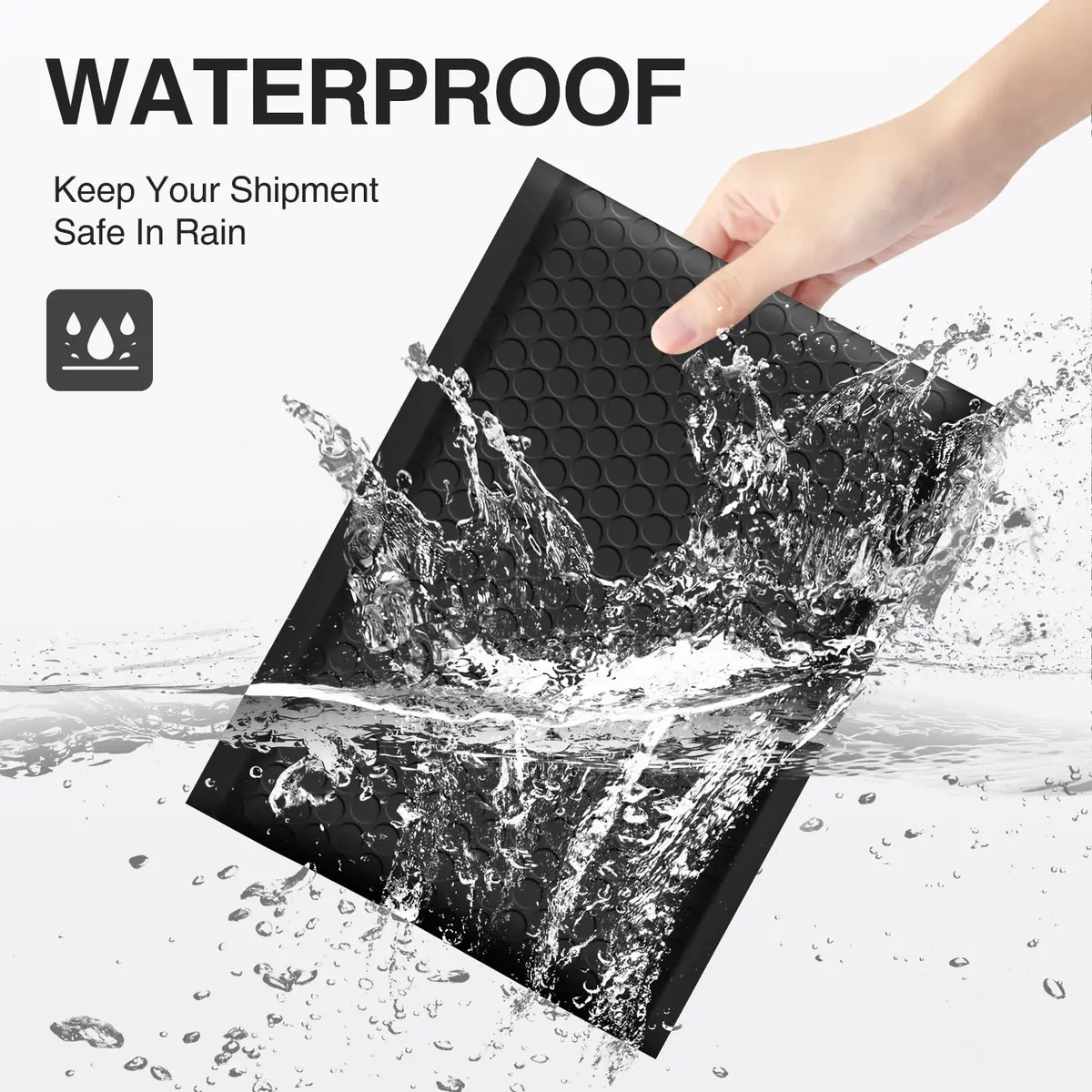 UCGOU Black Bubble Mailers 50 Pack, 10.16cm x 20.32cm (4"x8") | Opaque Padded Envelopes for Secure Shipping - view 3