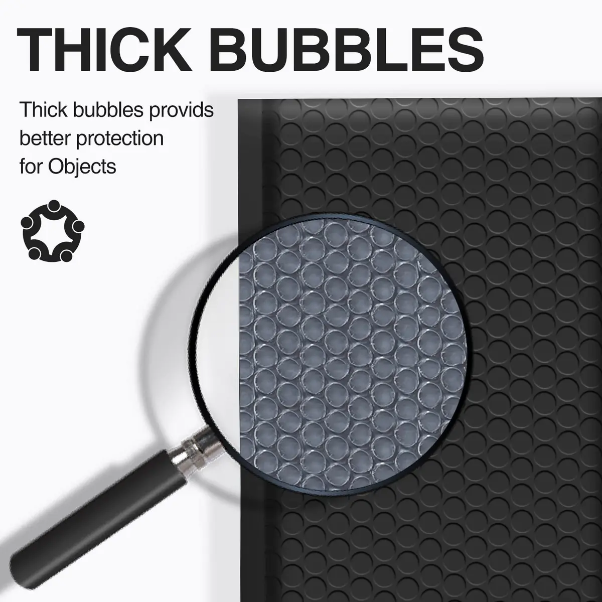 UCGOU Black Bubble Mailers 50 Pack, 10.16cm x 20.32cm (4"x8") | Opaque Padded Envelopes for Secure Shipping - view 4
