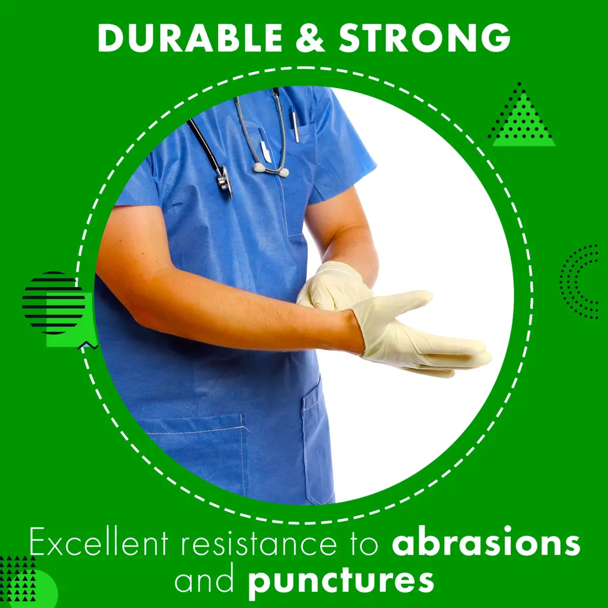 Green Direct Disposable Latex Gloves for Food Prep, Cleaning | Powder Free, Medium, Small, Large, 100 Count (X-Large) - view 3