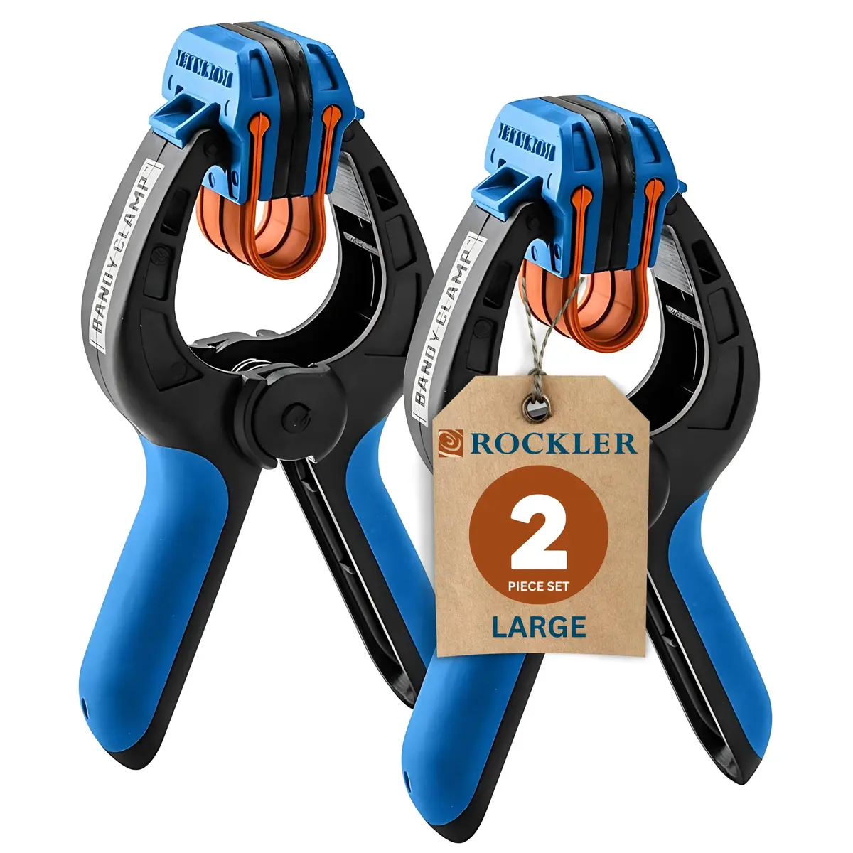 Rockler Large Spring Bandy Clamps for Woodworking (Pair) | Heavy-Duty, No-Mar, Adjustable, 2 Items - main product image