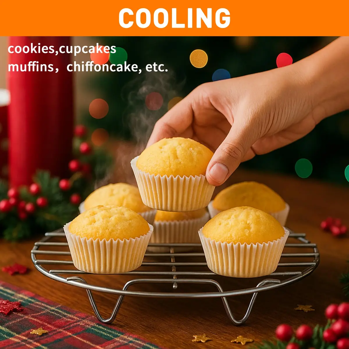 TamBee 2Pcs Stainless Steel Cooling Racks 7 & 8 Inch | Versatile Baking & Steaming - view 2