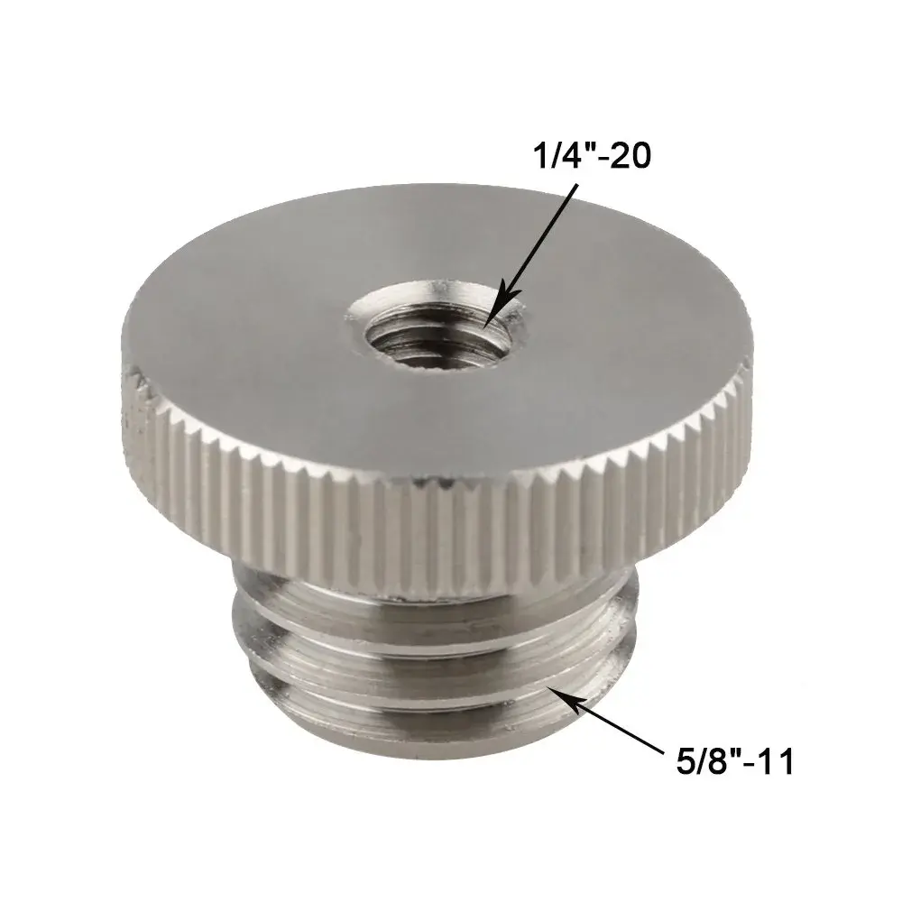 CAMVATE 1/4"-20 Female to 5/8"-11 Male Screw Adapter | Stainless Steel 304 Mounting Hardware - view 2