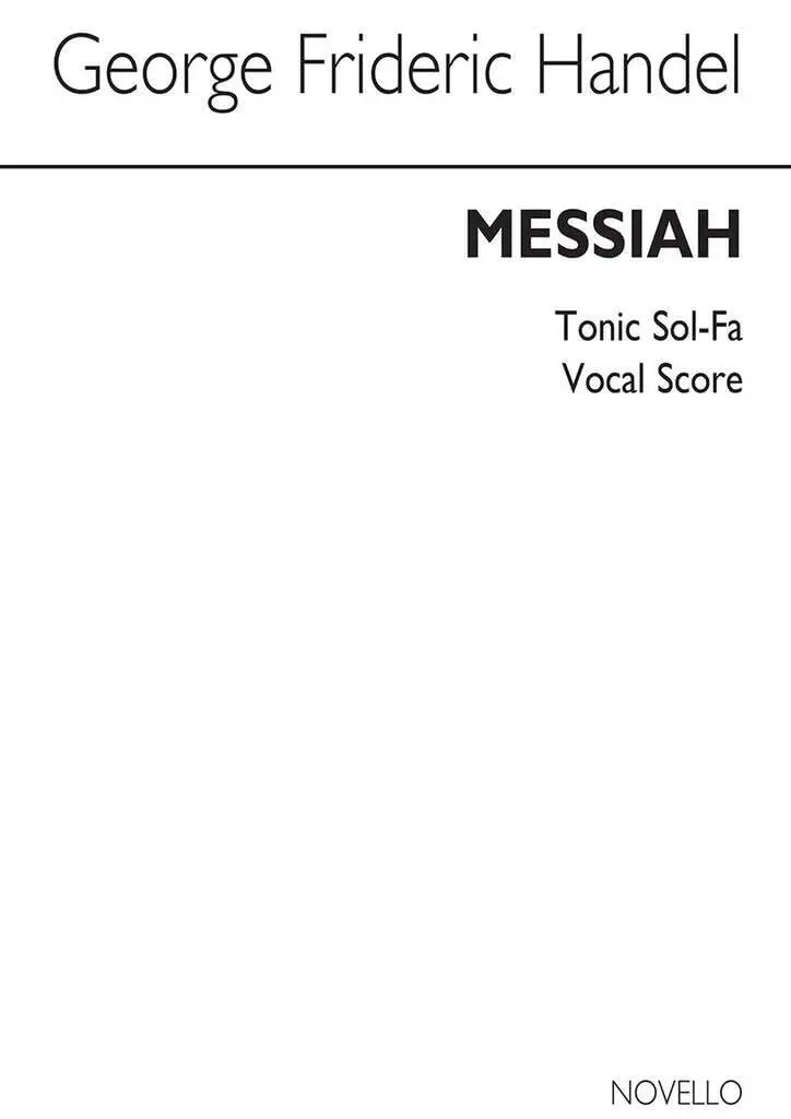 HANDEL GF MESSIAH TONIC SOL FA (PROUT) V/S | Music Book for Handel & Solfa Enthusiasts - main product image