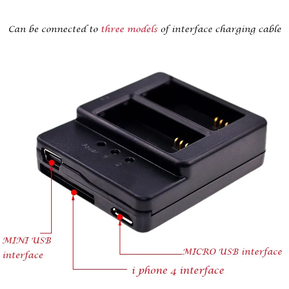 Suptig Dual Battery Charger and 2x 1050mAh Batteries for GoPro Hero 3 & 3+ | 3.7V Li-ion - view 5
