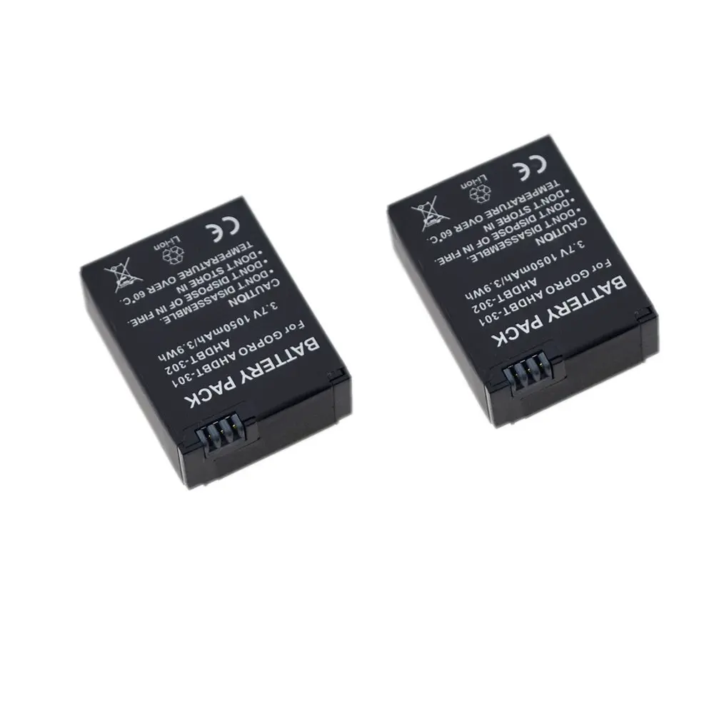 Suptig Dual Battery Charger and 2x 1050mAh Batteries for GoPro Hero 3 & 3+ | 3.7V Li-ion - view 3