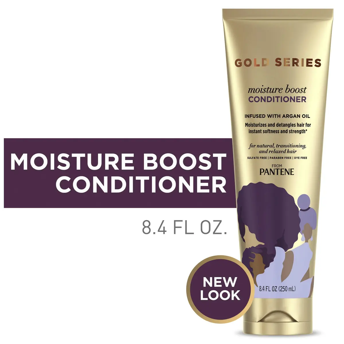 Pantene Gold Series Moist Boost Conditioner 250ml (8.4 Fl Oz) | Hydrates & Detangles - view 3
