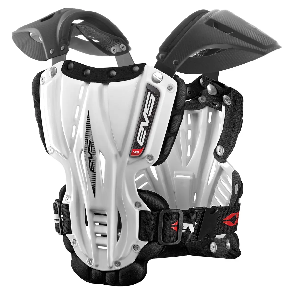 EVS Vex Motocross Roost Deflector White Medium | Lightweight Impact & Spine Protection - view 2