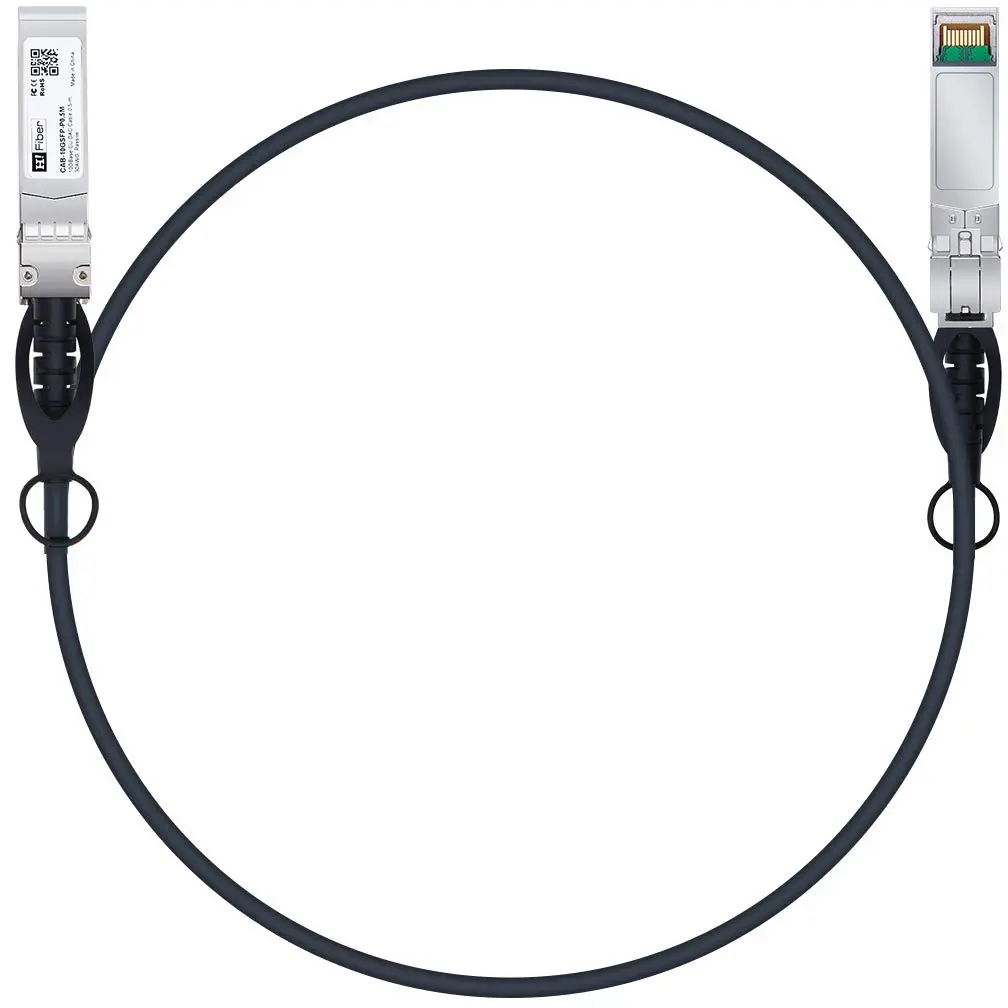 H!Fiber.com 10G SFP+ DAC Cable 1m | 10Gbps Twinax Copper for Networking Devices - main product image