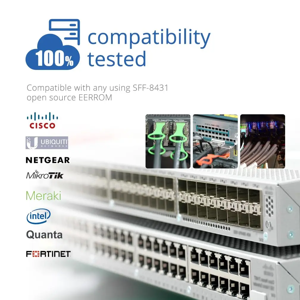 H!Fiber.com 10G SFP+ DAC Cable 1m | 10Gbps Twinax Copper for Networking Devices - view 5