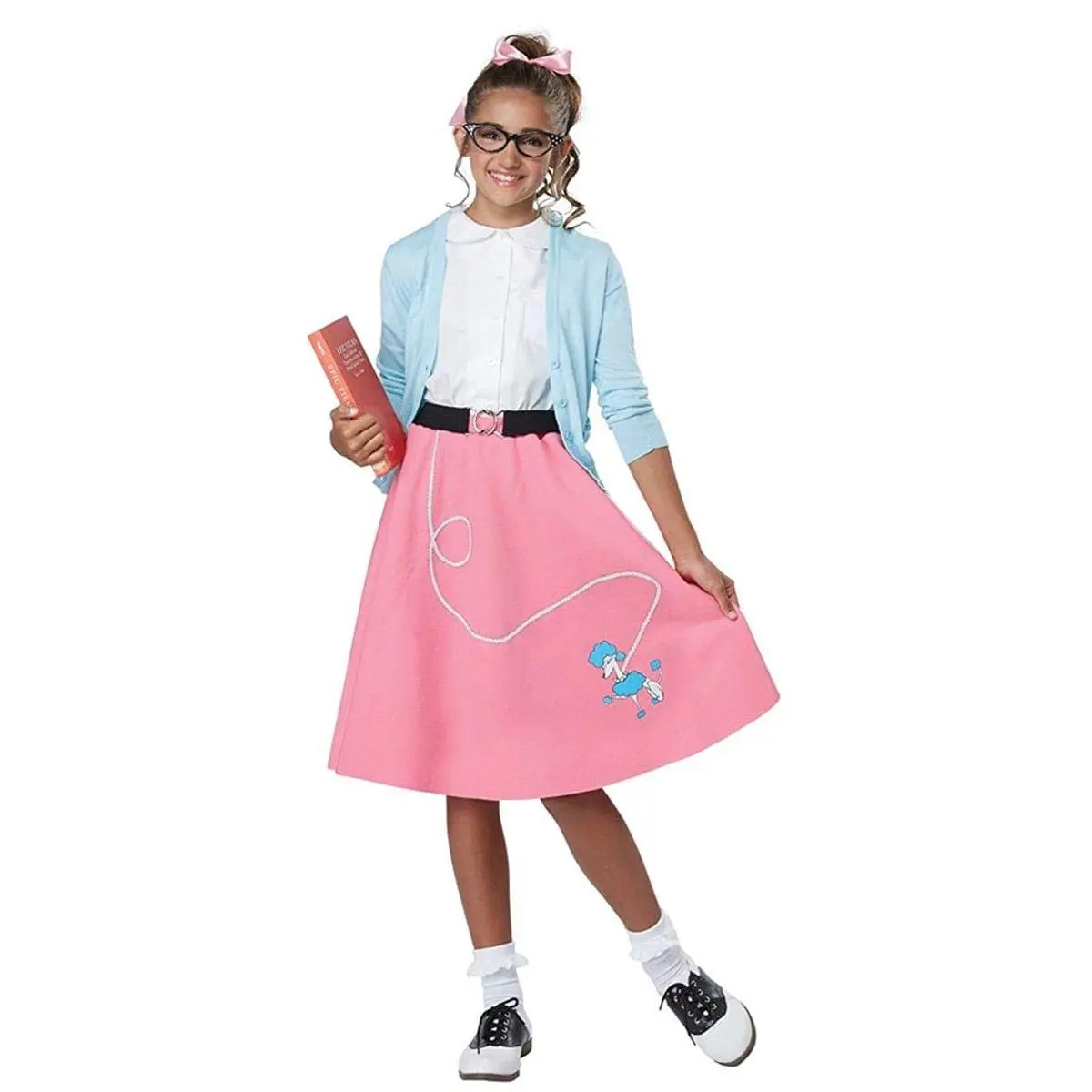 California Costumes Girls 50's Poodle Skirt Child Costume Pink | Classic 50s Style, High Rise, Polyester, Large/X-Large - main product image