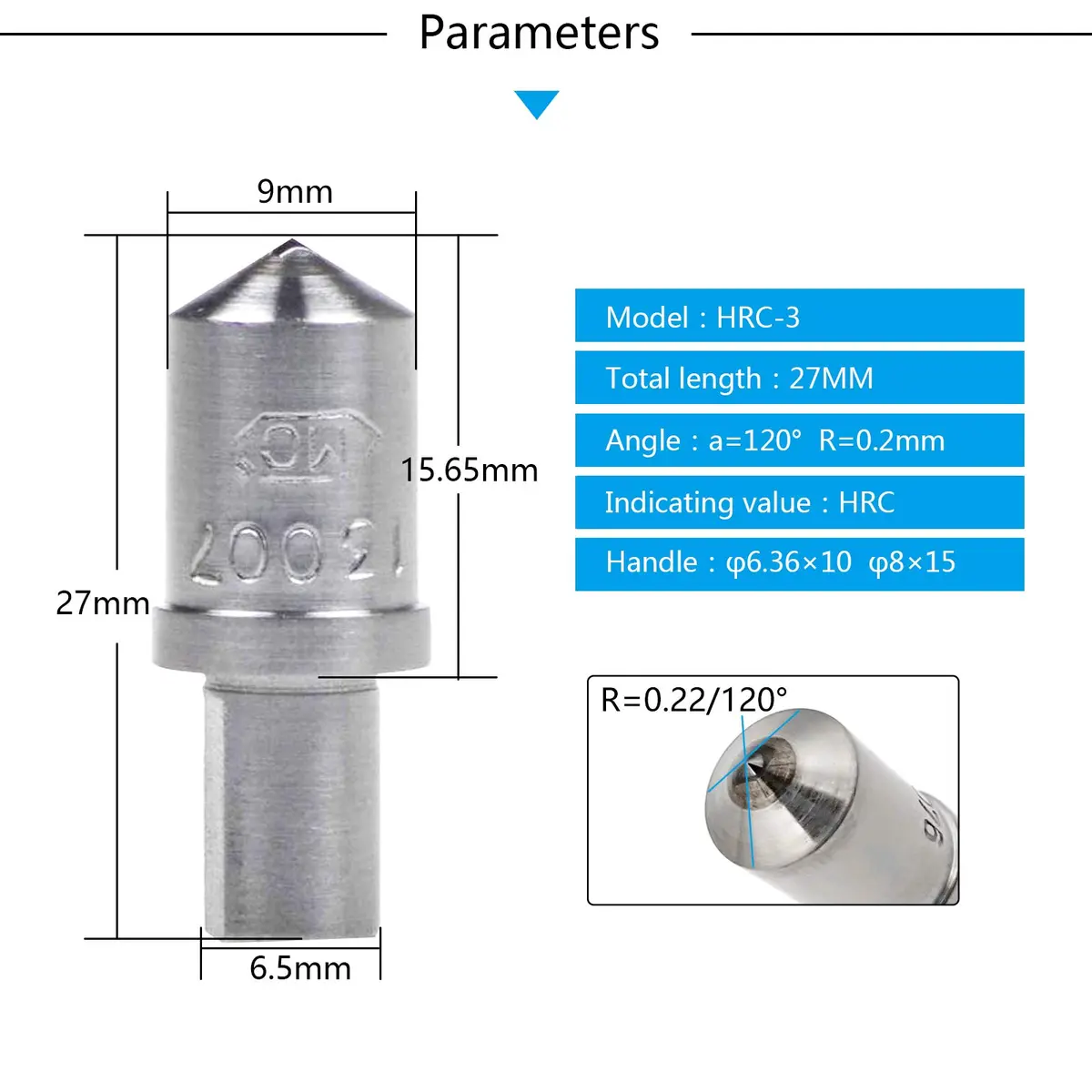 MXBAOHENG Diamond Indenter HRC-3 | 120° for Rockwell Hardness Testers - view 2