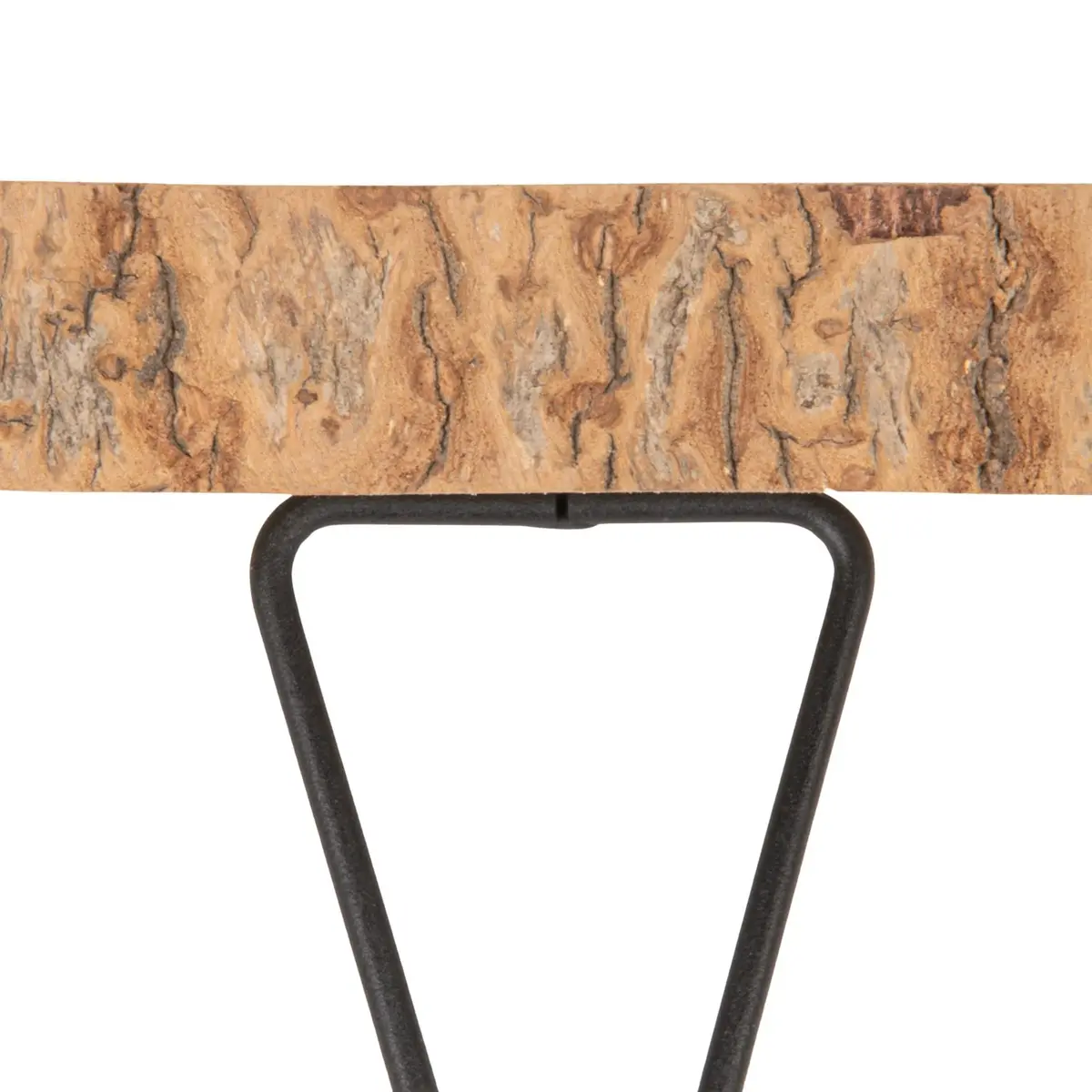 Creative Co-Op Decorative Paulownia Wood Pedestal with Metal Hairpin Legs Round Accent Stand, Natural Finish | Rustic Home Decor - view 5