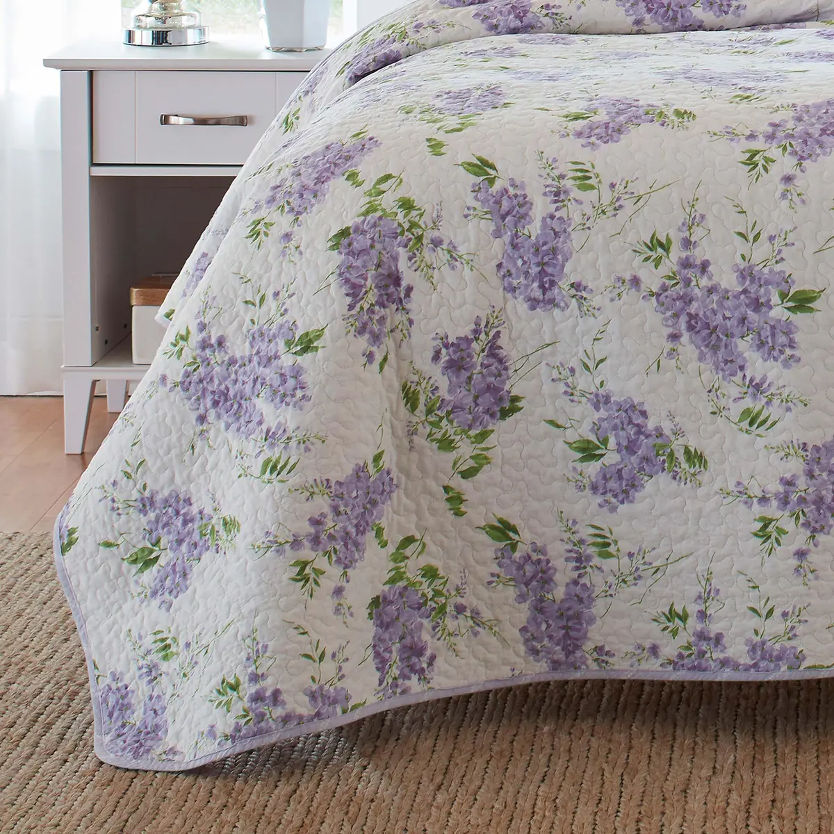 Laura Ashley Twin Quilt with Matching Sham | Reversible Floral Design, 100% Cotton, Lightweight All-Season Comfort - view 7
