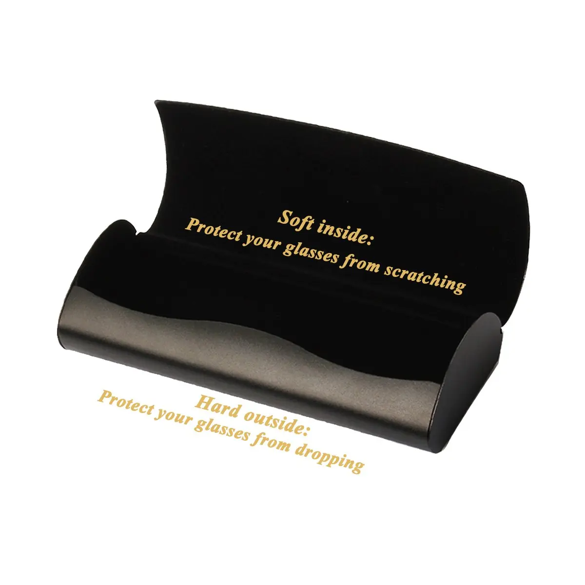 EZESO ESSENTIAL SKINCARE Large Eyeglass Case | Aluminum Alloy with Suede Lining, Buckle Closure, Black - view 3