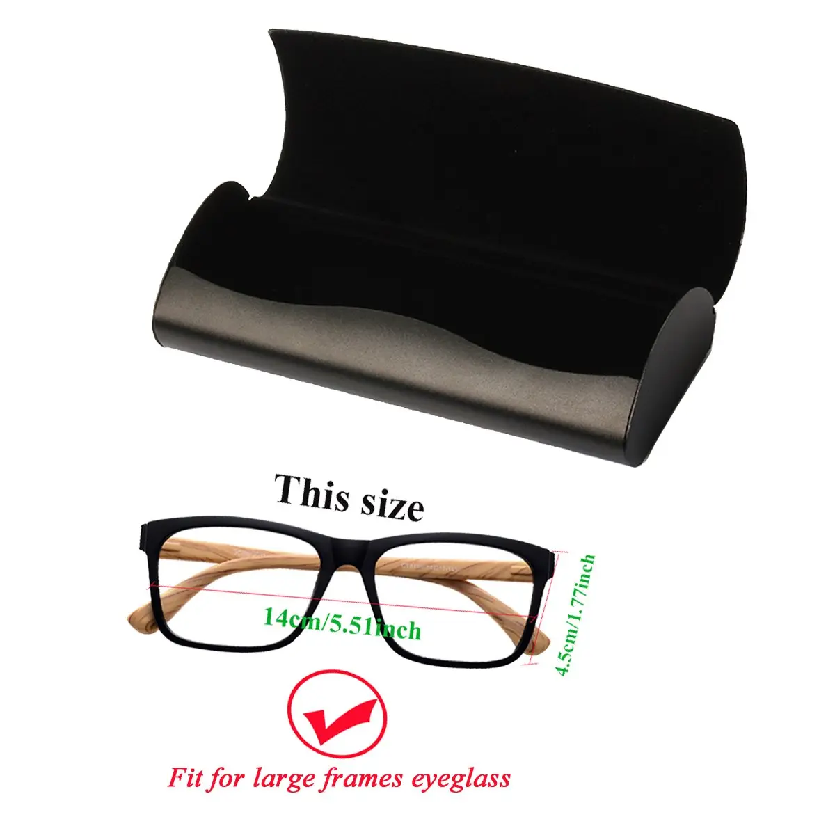 EZESO ESSENTIAL SKINCARE Large Eyeglass Case | Aluminum Alloy with Suede Lining, Buckle Closure, Black - view 4