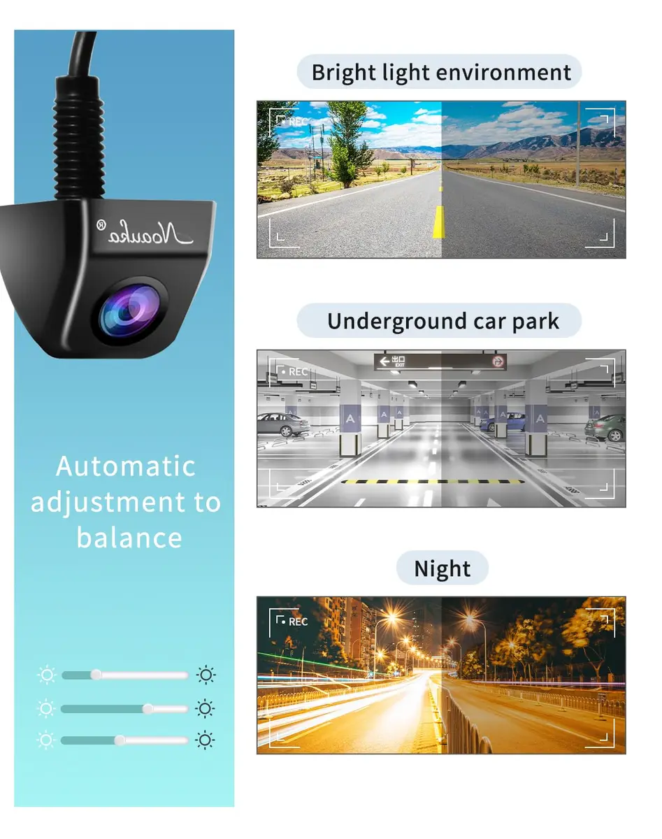 NOAUKA Waterproof IP69 Night Vision Car Rear View Camera 170° | HD Color CCD Backup Parking - view 7