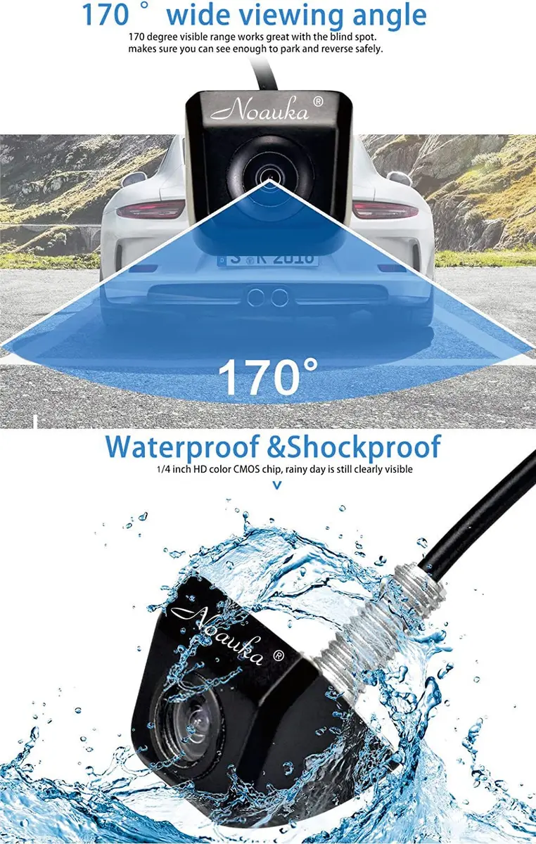 NOAUKA Waterproof IP69 Night Vision Car Rear View Camera 170° | HD Color CCD Backup Parking - view 4