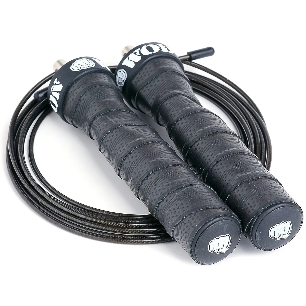 WOD Nation Attack Speed Jump Rope - Black Alloy Steel Handles, 11 ft (3.35 m) with 2.2 mm & 3.3 mm Cables | Dual-Cable System for Fitness & Double Unders - view 3