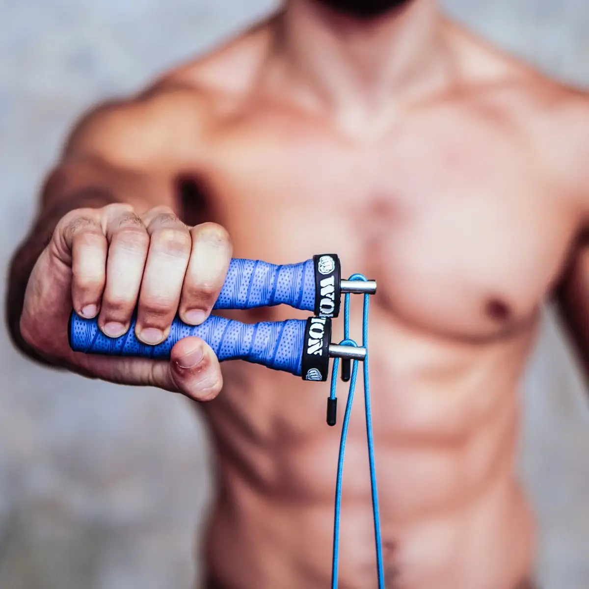 WOD Nation Adjustable Jump Rope Blue 3.5m (11 ft) | Dual Cable Speed & Weighted Workout - view 4