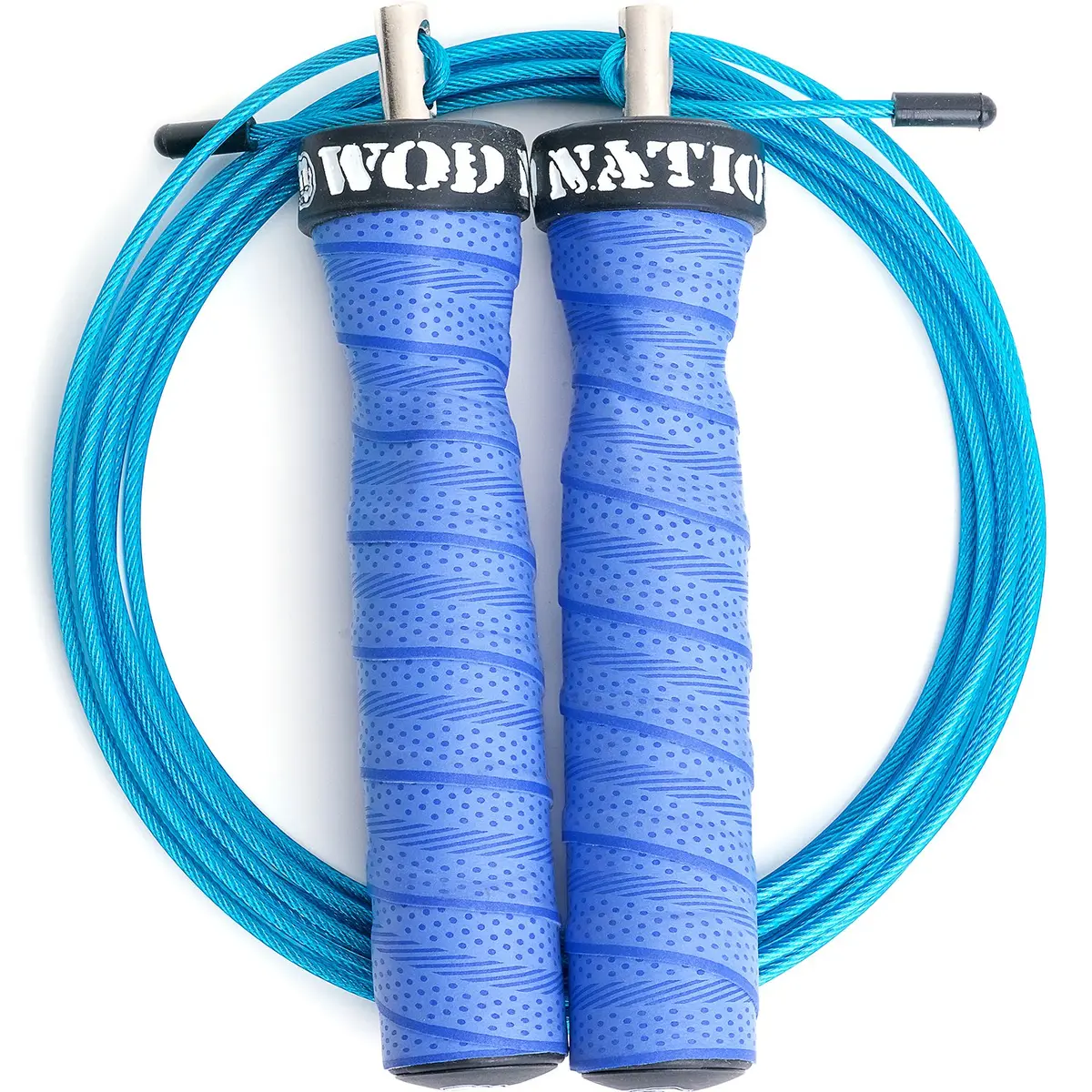WOD Nation Adjustable Jump Rope Blue 3.5m (11 ft) | Dual Cable Speed & Weighted Workout - view 2