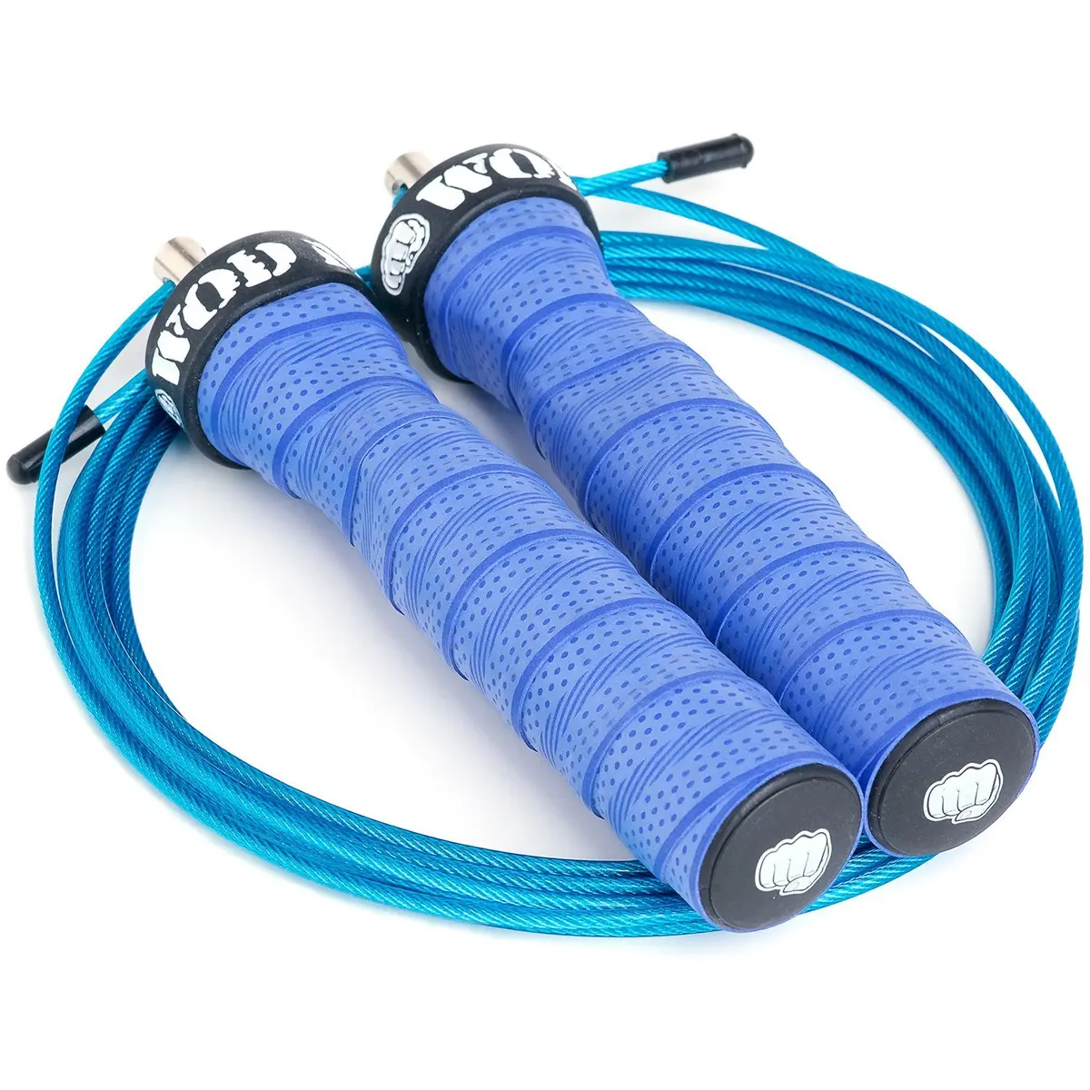 WOD Nation Adjustable Jump Rope Blue 3.5m (11 ft) | Dual Cable Speed & Weighted Workout - view 3