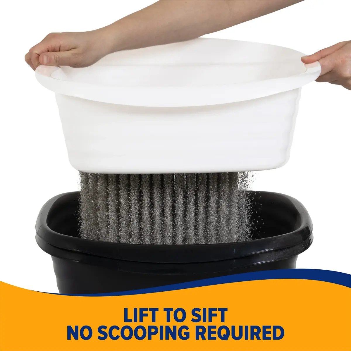 Arm & Hammer Large Sifting Litter Box | 48.3 cm (19 in) Black Open Tray - view 5