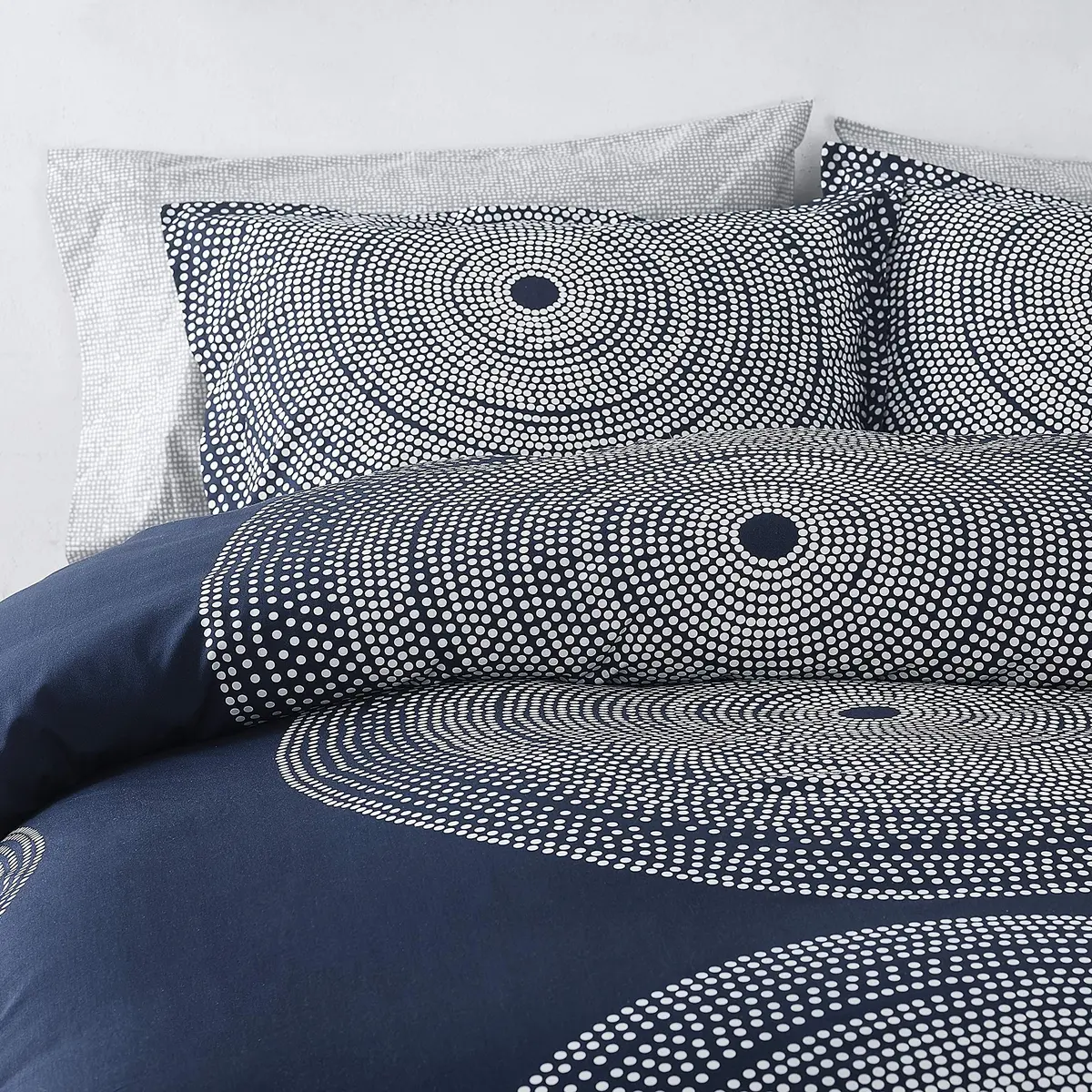 MARIMEKKO Queen Duvet Cover Set with Shams, Cotton Percale | Geometric Pattern, 200 Thread Count, Modern Scandinavian Design - view 5