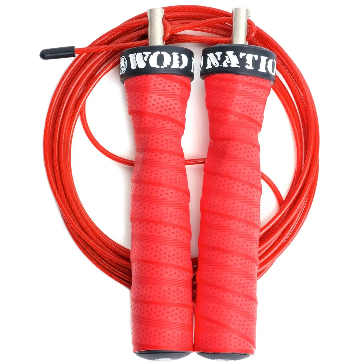 WOD Nation Alloy Steel Jump Rope with Two-Cable Design & Travel Bag, 11 ft (3.35 m) | Adjustable Speed Rope for Fitness — Red - view 2