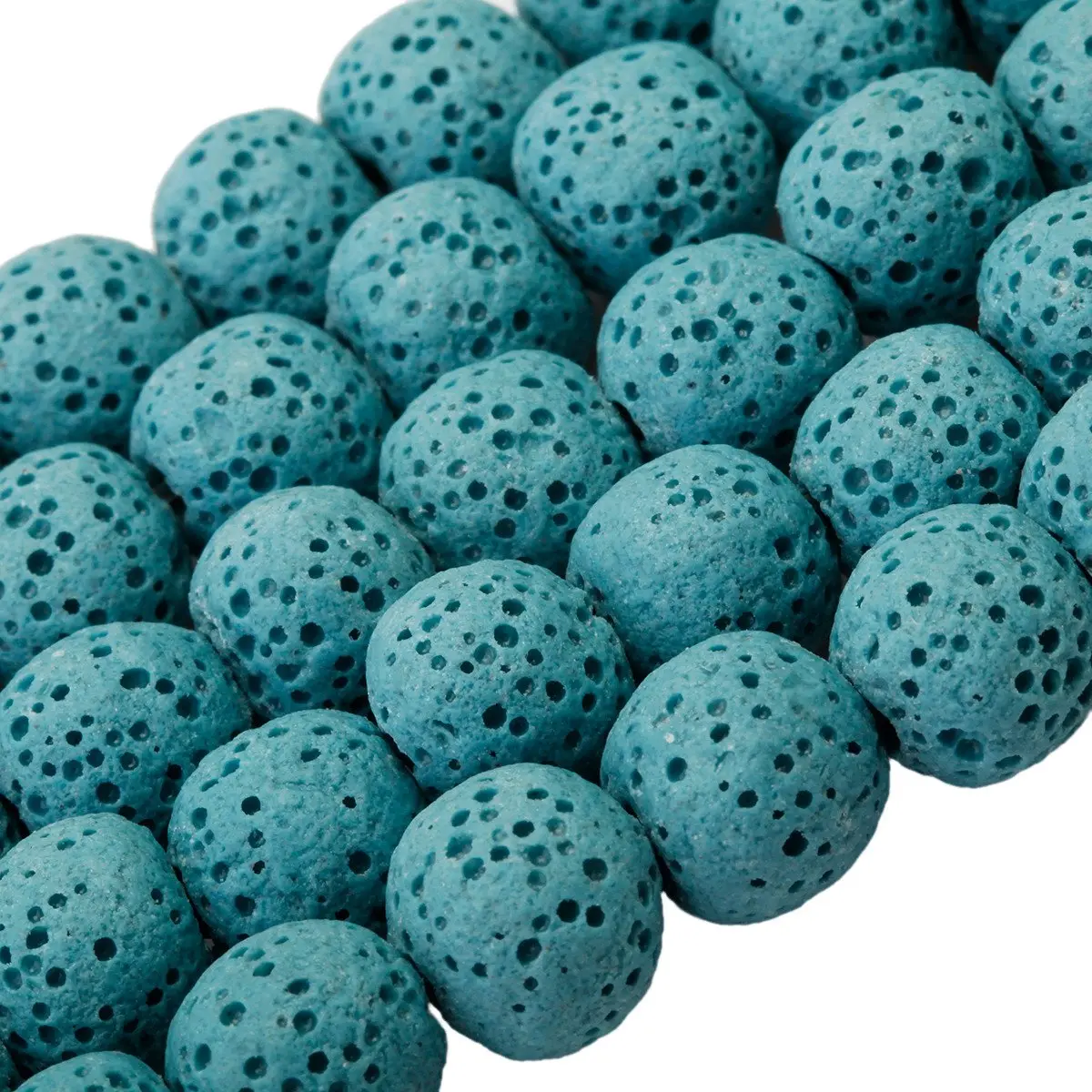 SUNYIK 10mm Blue Lava Rock Essential Oil Diffuser Beads 14" Strand | Unique Grounding & Aromatherapy - main product image
