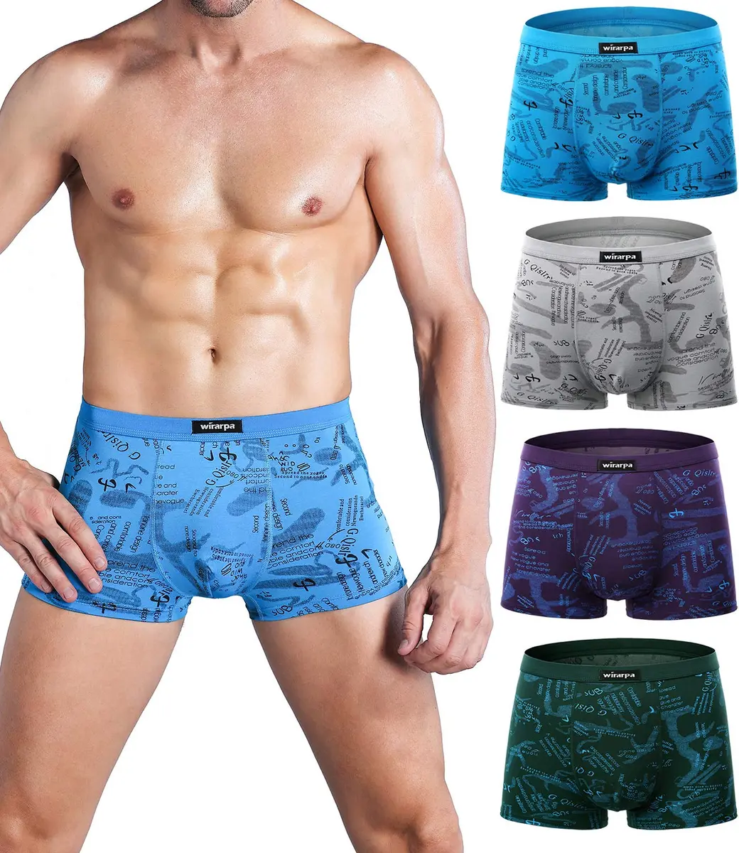 wirarpa Men's Underwear 4 Pack Stretch Modal Microfiber Trunks Large | Soft Waistband & Short Leg - main product image