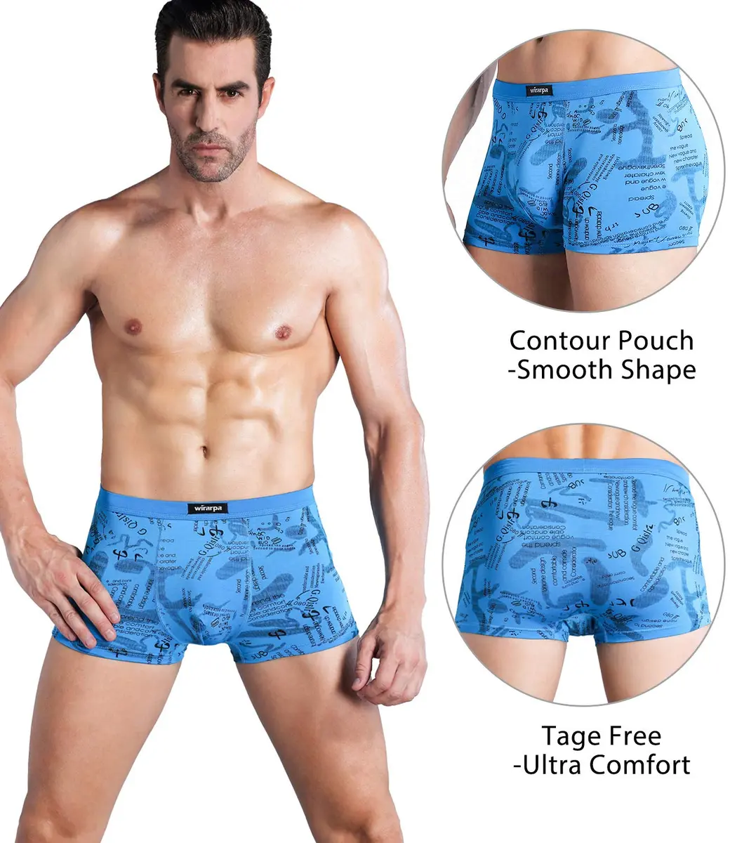 wirarpa Men's Underwear 4 Pack Stretch Modal Microfiber Trunks Large | Soft Waistband & Short Leg - view 3