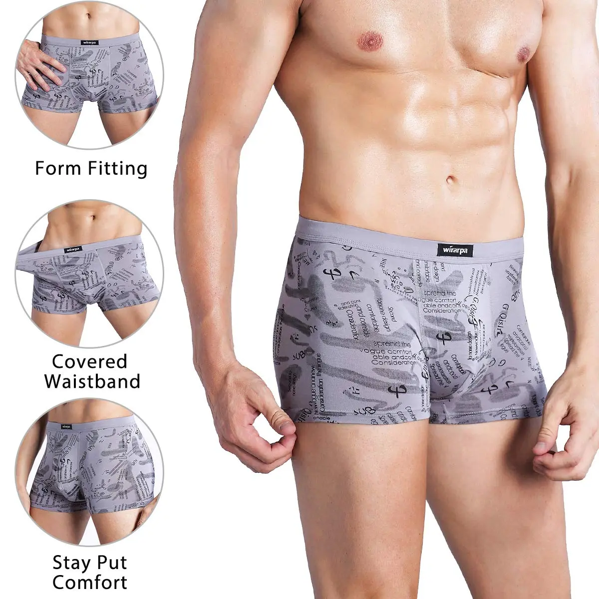 wirarpa Men's Underwear 4 Pack Stretch Modal Microfiber Trunks Large | Soft Waistband & Short Leg - view 4