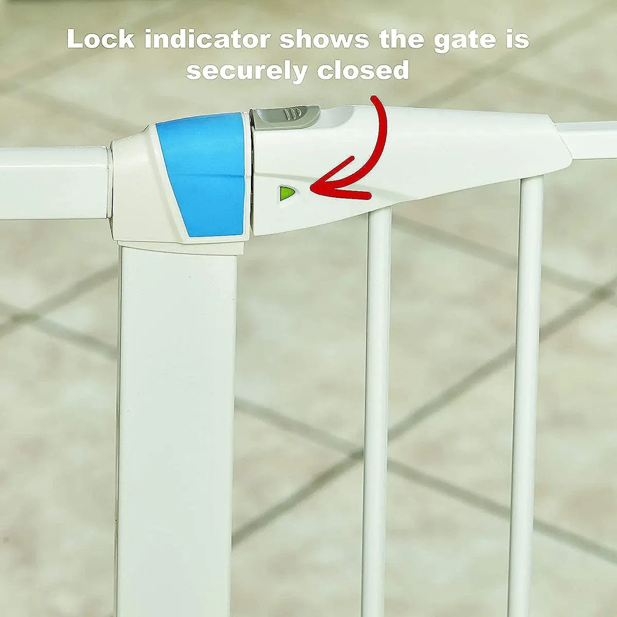 MidWest Homes for Pets 29" Steel Dog Gate with Glow Strips | Pressure Mount, Auto-Close, White - view 6