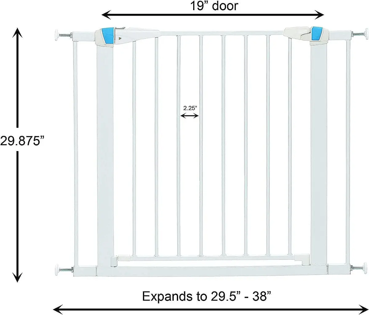 MidWest Homes for Pets 29" Steel Dog Gate with Glow Strips | Pressure Mount, Auto-Close, White - view 2
