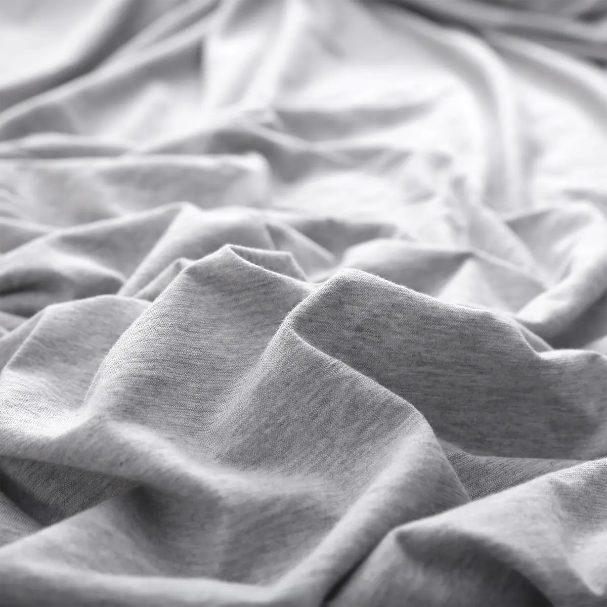 PURE ERA Jersey Knit Duvet Cover Set Heather Grey Queen | Ultra Soft, Breathable Cotton, Zipper & Corner Ties - view 6