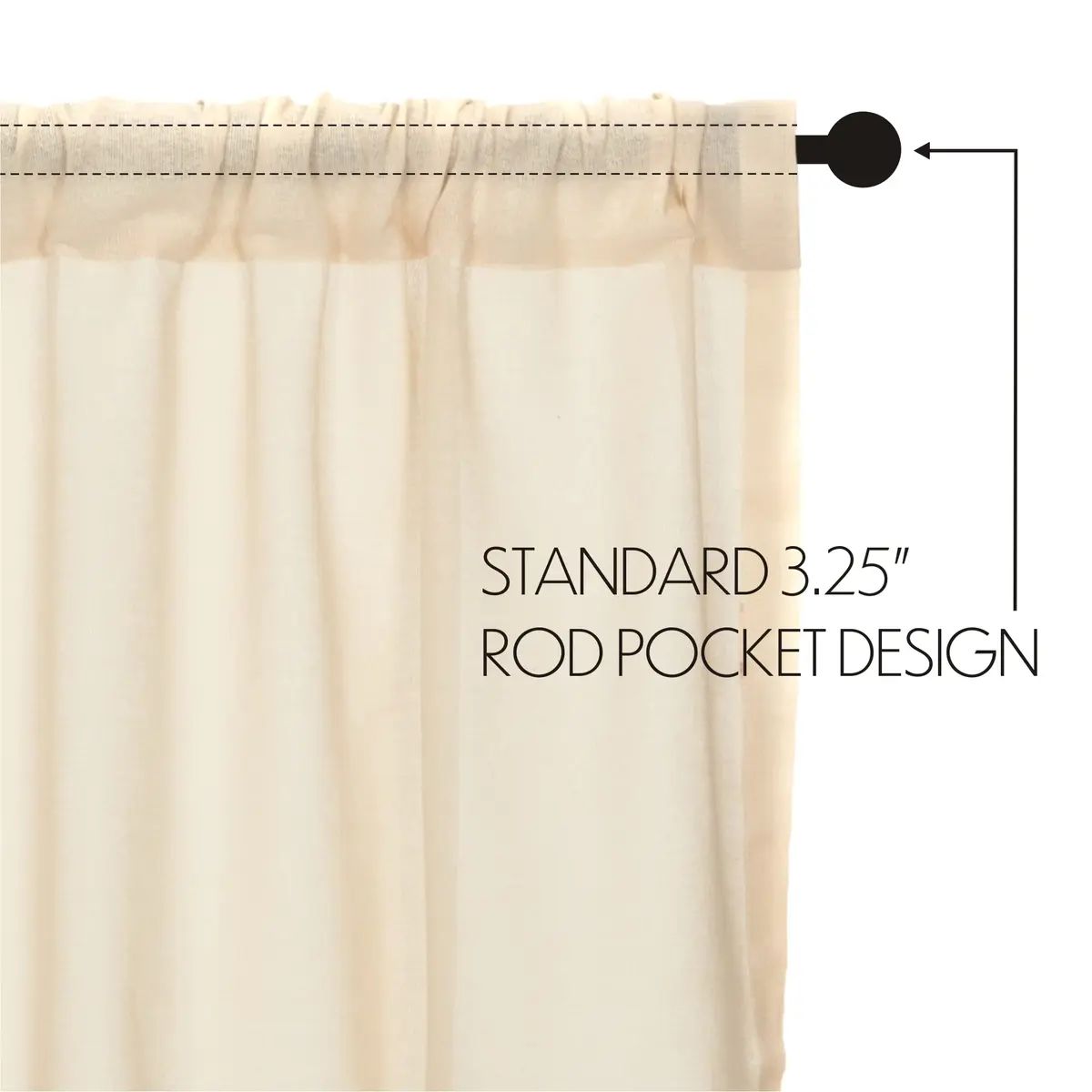 VHC Brands Tobacco Cloth Natural Curtain, Tier 24x36, 2 | Sheer, Rustic Farmhouse Style - view 5