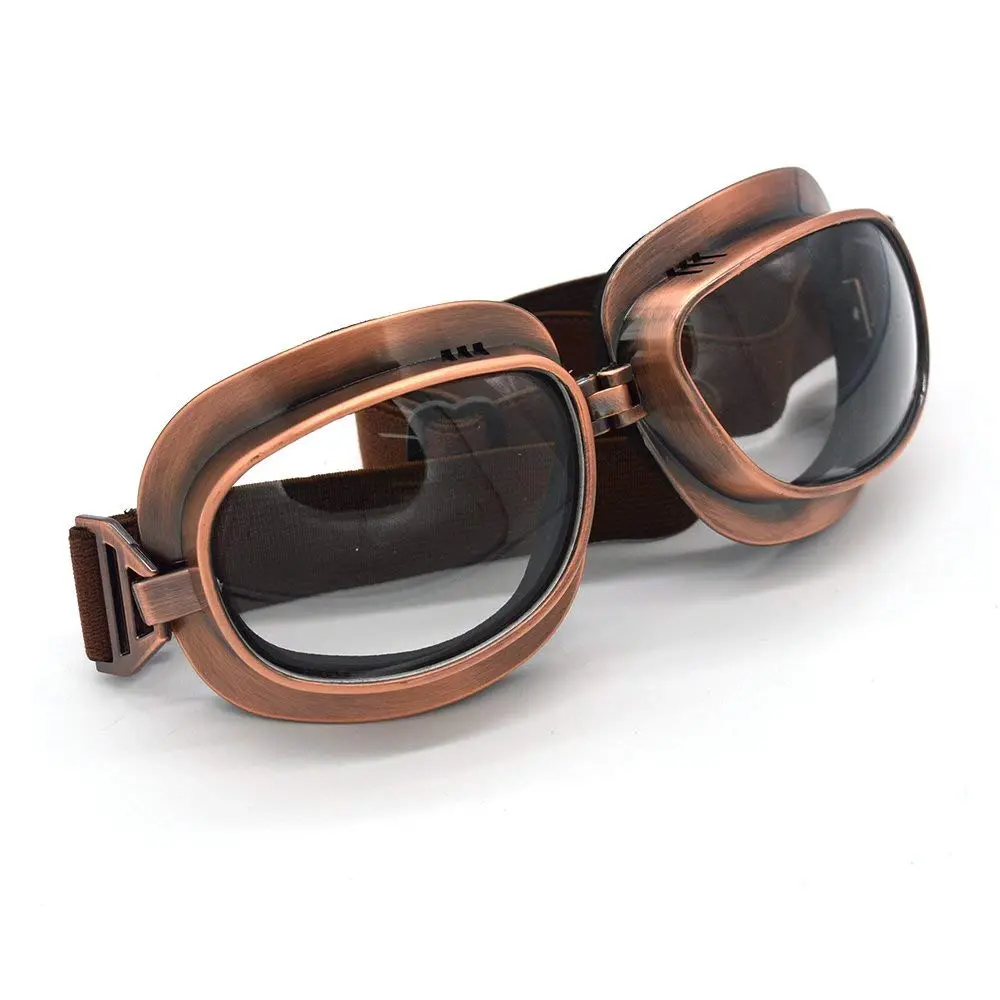 evomosa Motorcycle Goggles Vintage Pilot Goggle for Half Helmet | Retro Motocross Eyewear - view 2