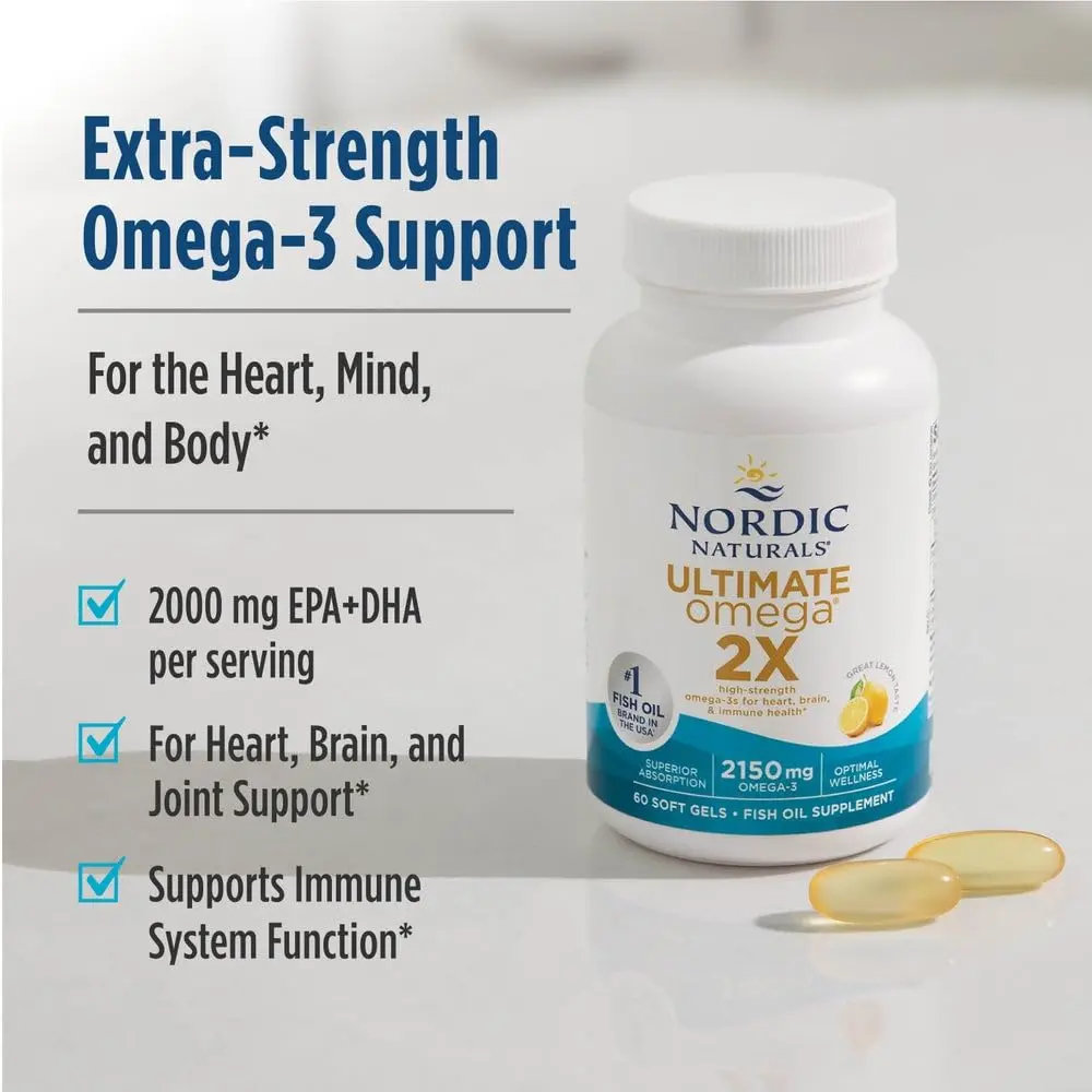 Nordic Naturals Ultimate Omega 2X, 2150mg Fish Oil, Lemon - 120 Count | High-Potency Omega-3 for Heart & Brain - view 4