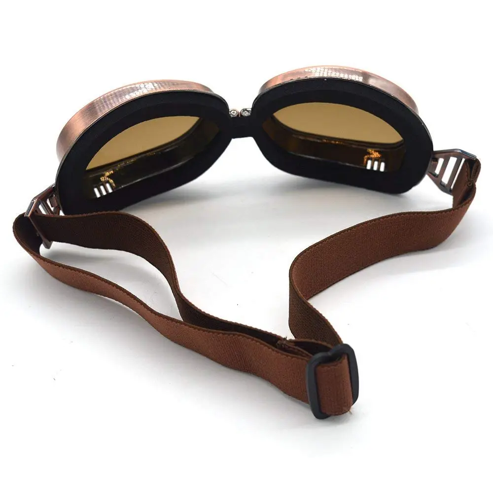 evomosa Motorcycle Goggles Vintage Pilot Aviator Steampunk for Half Helmet | Classic Safety Eyewear - view 5