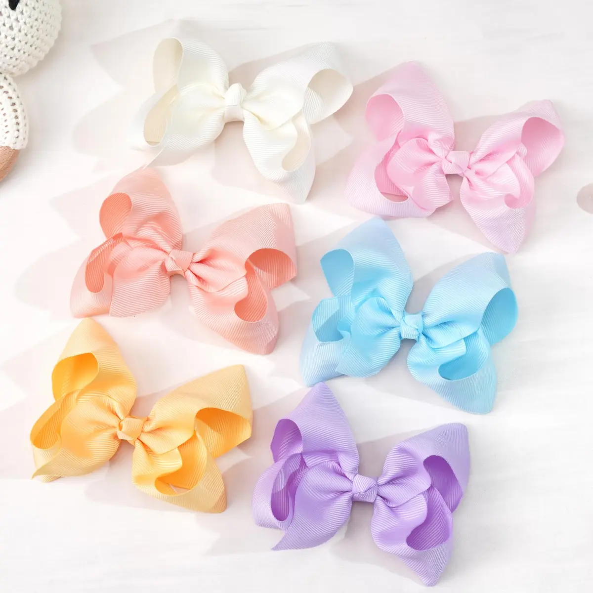CÉLLOT 40Pcs 4.5 Inch Hair Bow for Girls Toddler Hair Accessories | Bright Rainbow Colors, Handmade, Alligator Clips, 4.5 Inch - view 5