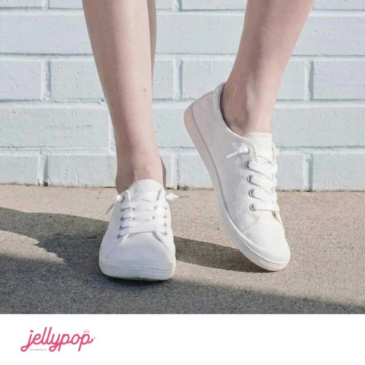 Jellypop Women's Dallas Shoe, White, US 8 | Lightweight Canvas Sneakers for Casual Wear - view 2