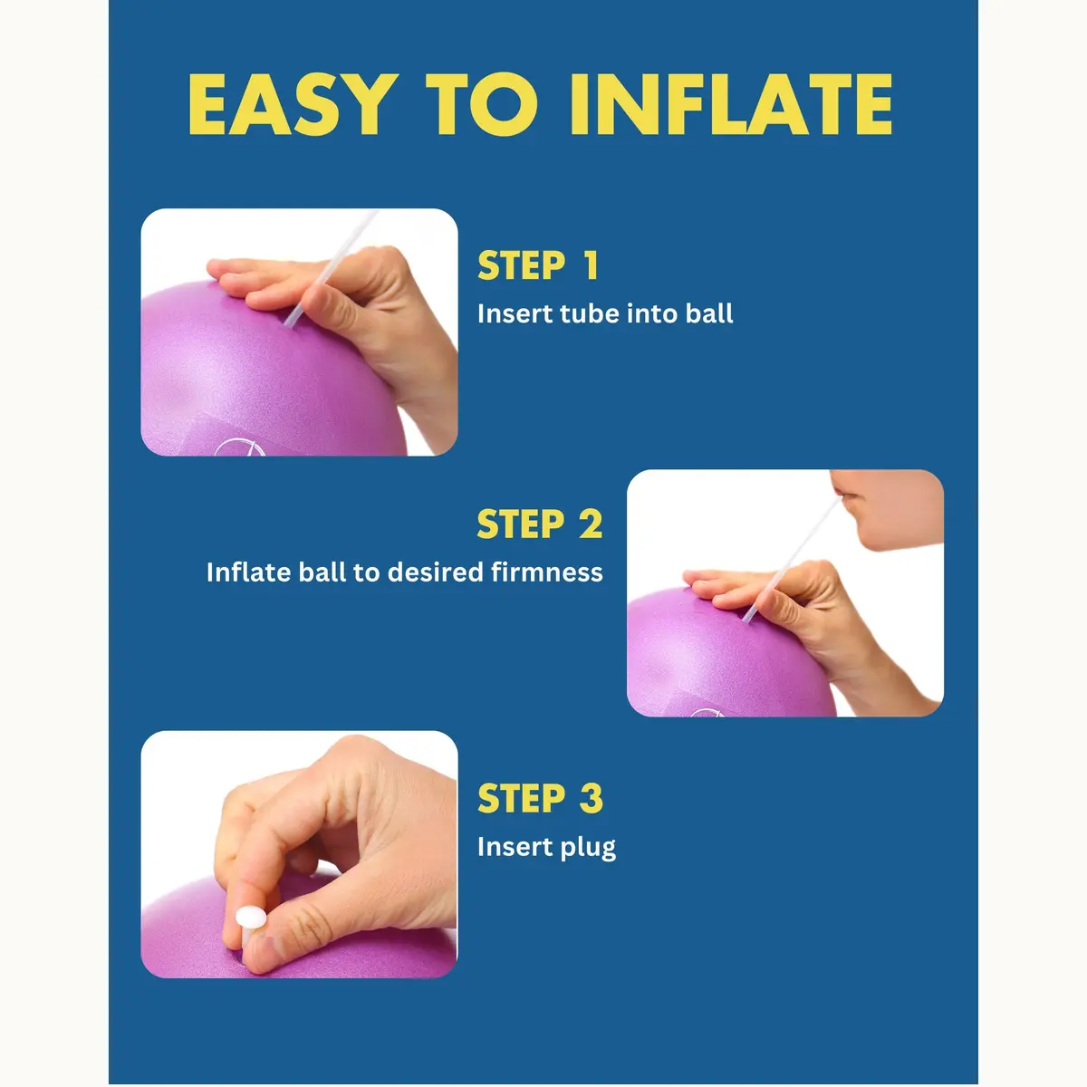 ProBody Pilates Ball Small — 9 Inch Exercise Ball for Core & Rehab, Black | Anti-Burst PVC, Latex-Free - view 6