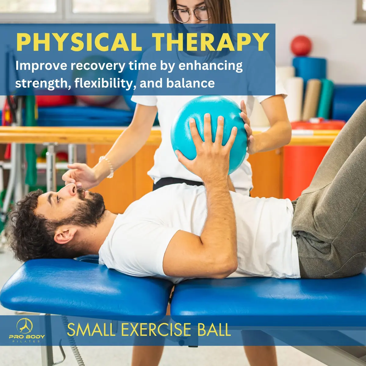 ProBody Pilates Ball Small — 9 Inch Exercise Ball for Core & Rehab, Black | Anti-Burst PVC, Latex-Free - view 7