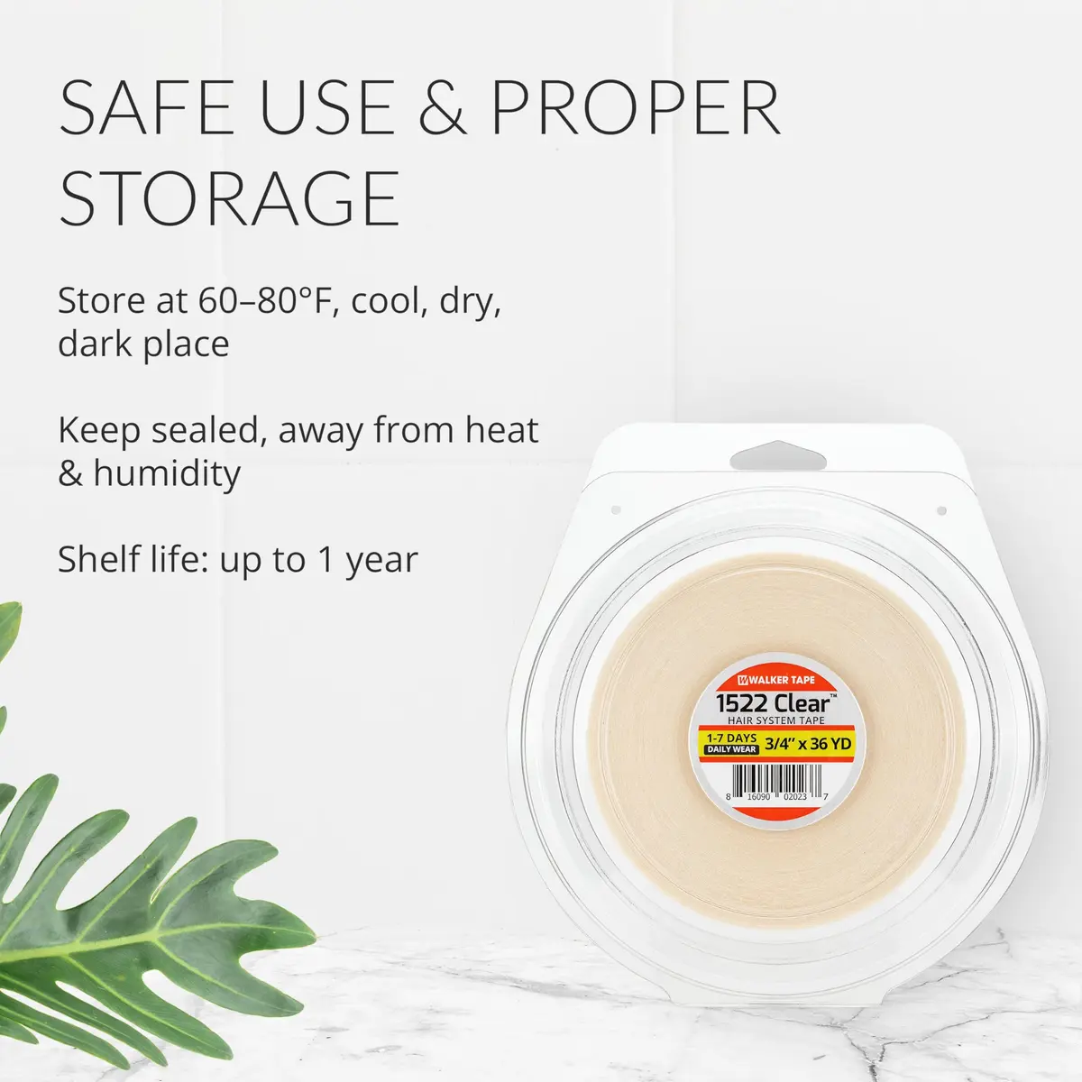 Walker Tape Clear Adhesive Tape Roll 3/4" x 36 Yards | Hypoallergenic Daily Wear Hold - view 7