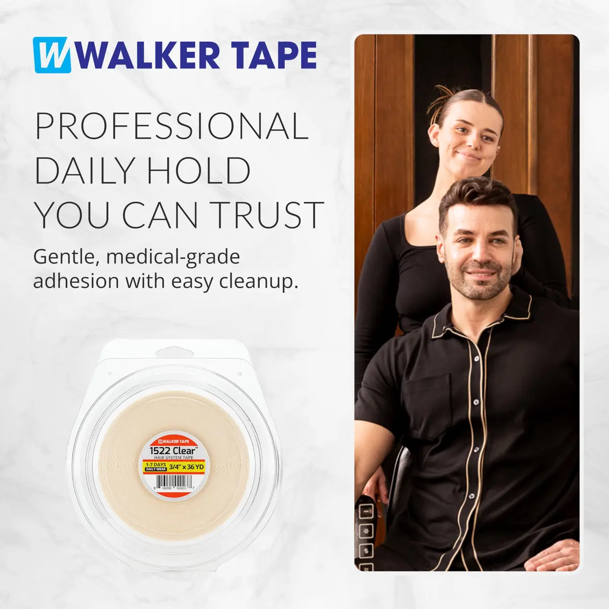 Walker Tape Clear Adhesive Tape Roll 3/4" x 36 Yards | Hypoallergenic Daily Wear Hold - view 8